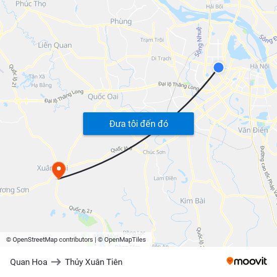 Quan Hoa to Thủy Xuân Tiên map