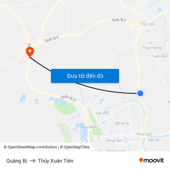 Quảng Bị to Thủy Xuân Tiên map