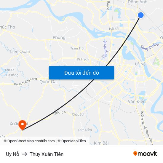 Uy Nỗ to Thủy Xuân Tiên map