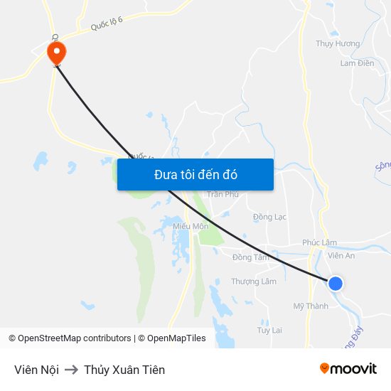 Viên Nội to Thủy Xuân Tiên map