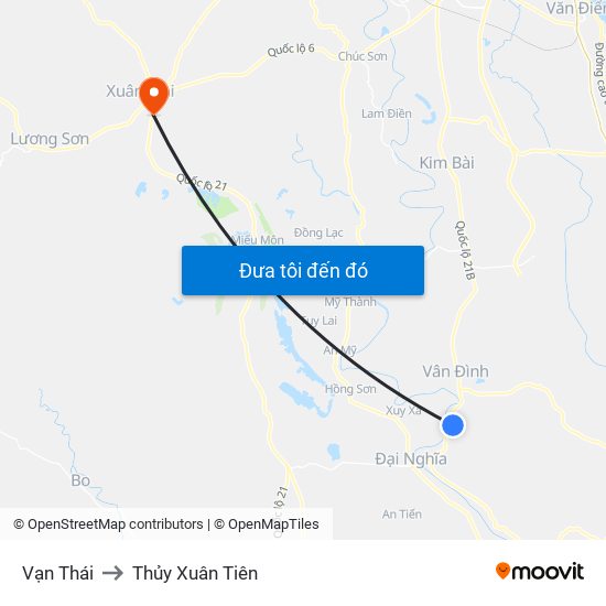 Vạn Thái to Thủy Xuân Tiên map