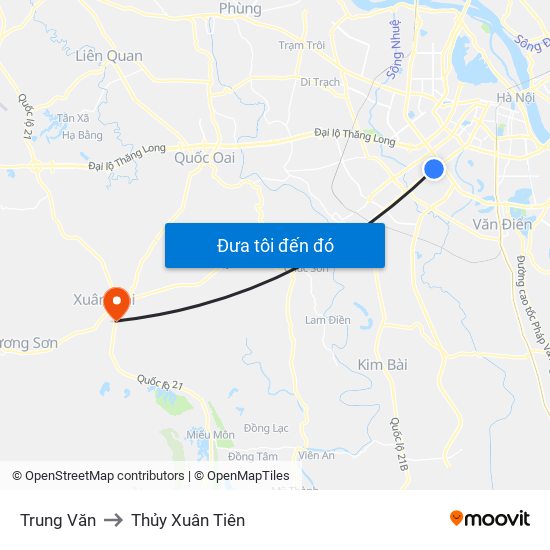 Trung Văn to Thủy Xuân Tiên map