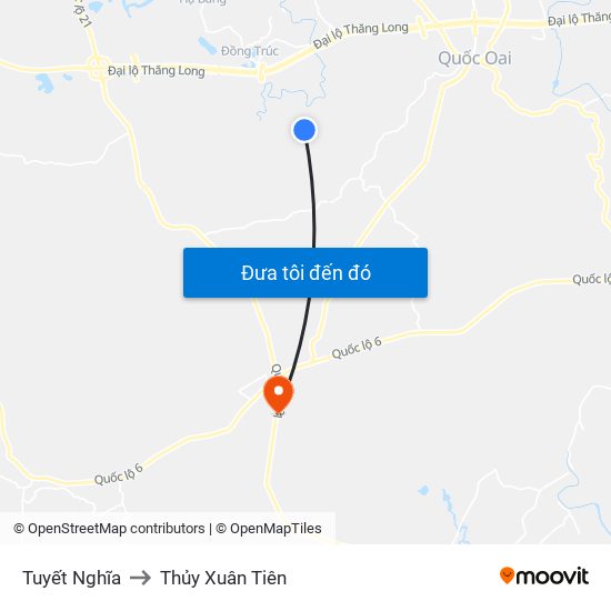 Tuyết Nghĩa to Thủy Xuân Tiên map