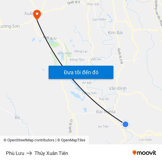 Phù Lưu to Thủy Xuân Tiên map