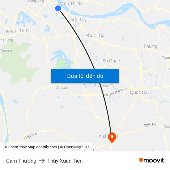 Cam Thượng to Thủy Xuân Tiên map
