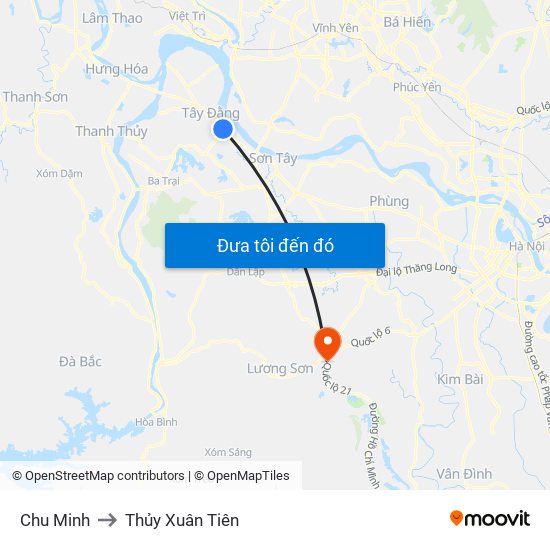 Chu Minh to Thủy Xuân Tiên map