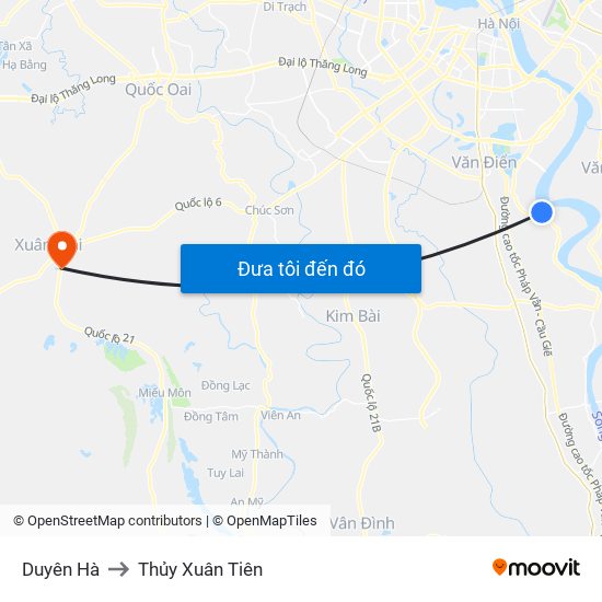 Duyên Hà to Thủy Xuân Tiên map