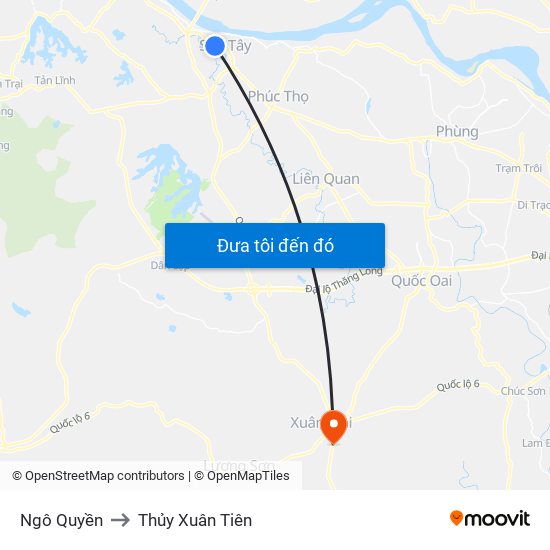 Ngô Quyền to Thủy Xuân Tiên map