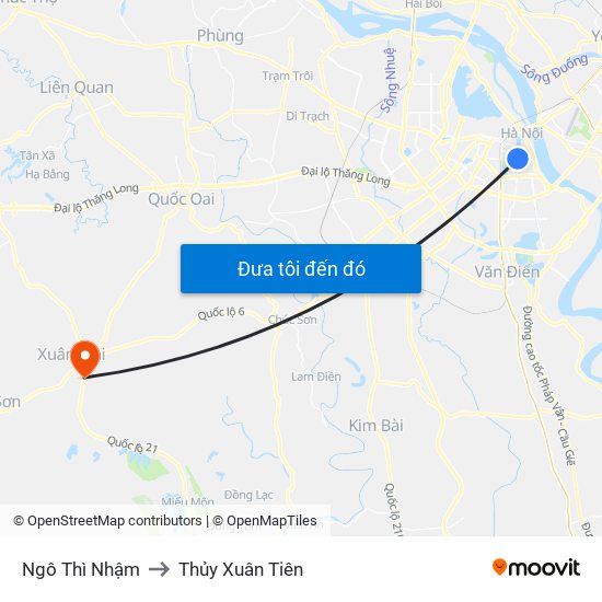 Ngô Thì Nhậm to Thủy Xuân Tiên map