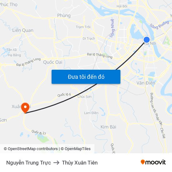 Nguyễn Trung Trực to Thủy Xuân Tiên map