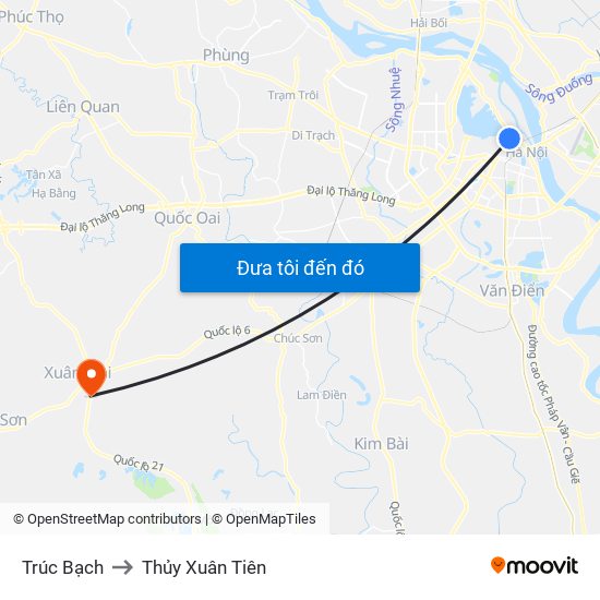 Trúc Bạch to Thủy Xuân Tiên map