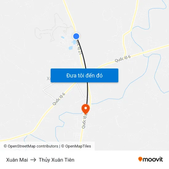 Xuân Mai to Thủy Xuân Tiên map