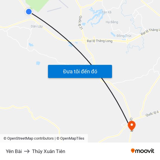 Yên Bài to Thủy Xuân Tiên map