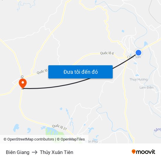 Biên Giang to Thủy Xuân Tiên map
