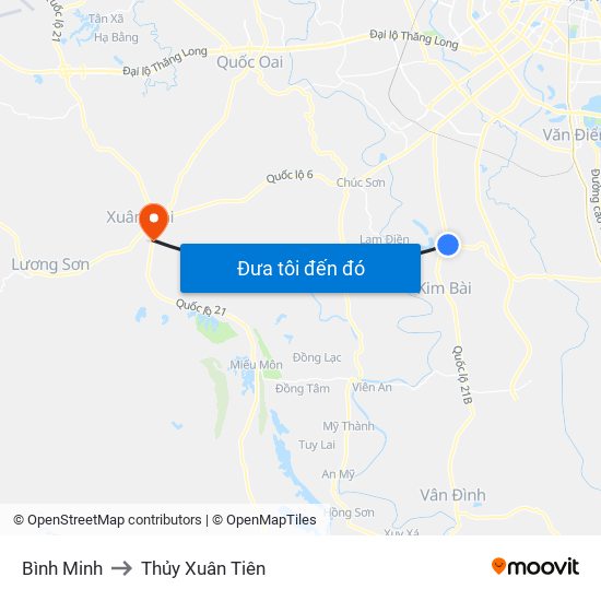 Bình Minh to Thủy Xuân Tiên map