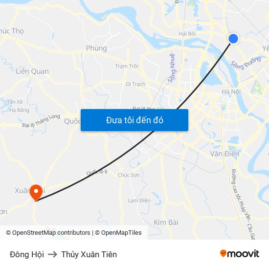 Đông Hội to Thủy Xuân Tiên map