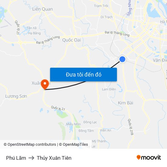 Phú Lãm to Thủy Xuân Tiên map