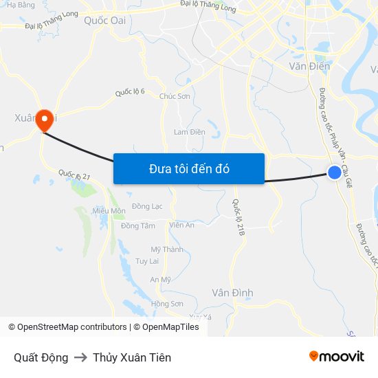 Quất Động to Thủy Xuân Tiên map