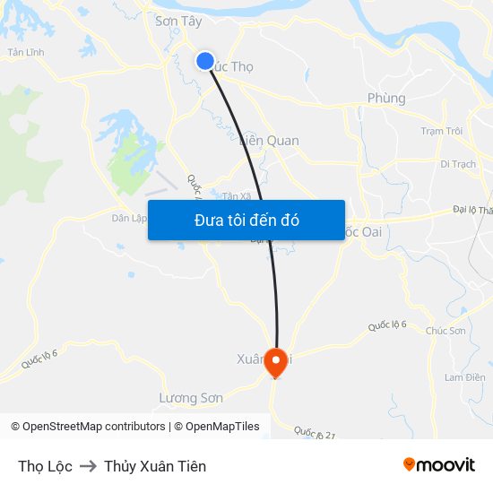 Thọ Lộc to Thủy Xuân Tiên map