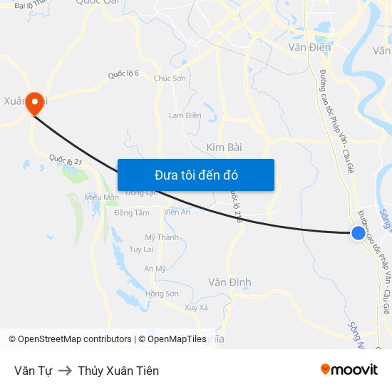 Văn Tự to Thủy Xuân Tiên map