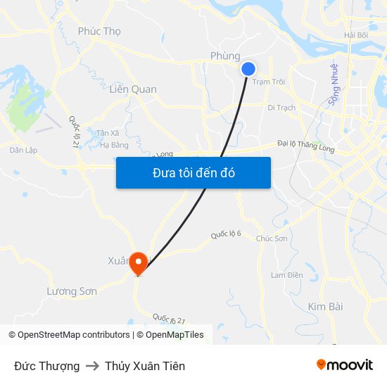 Đức Thượng to Thủy Xuân Tiên map