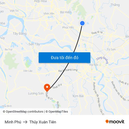 Minh Phú to Thủy Xuân Tiên map