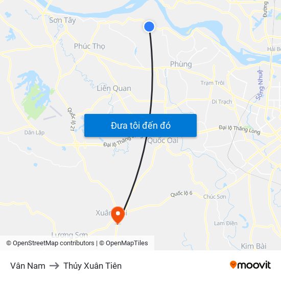 Vân Nam to Thủy Xuân Tiên map