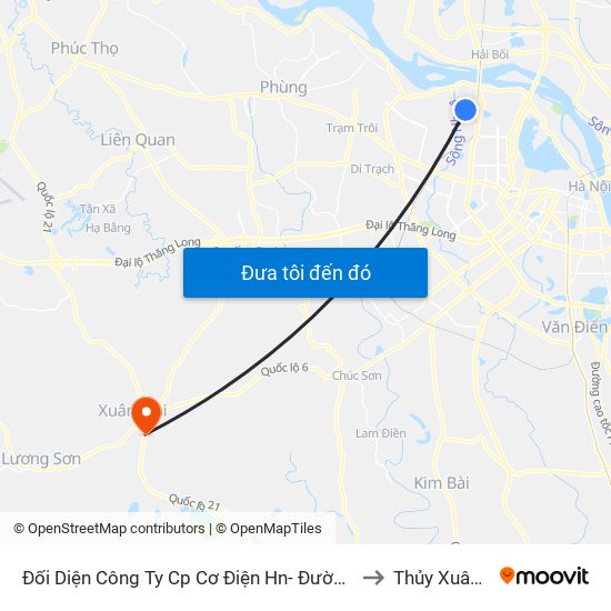 Đối Diện Công Ty Cp Cơ Điện Hn- Đường Đức Thắng to Thủy Xuân Tiên map