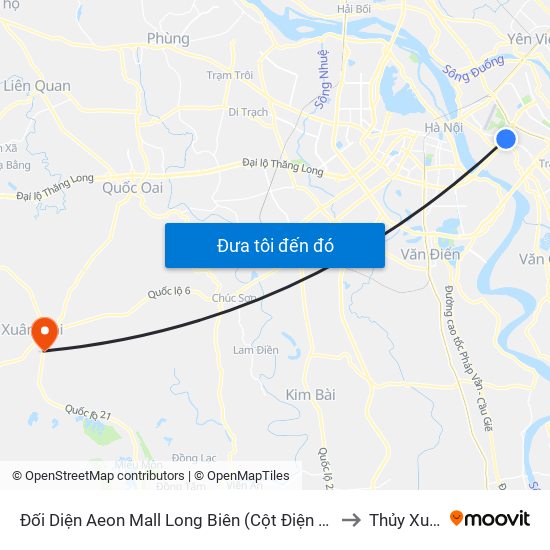 Đối Diện Aeon Mall Long Biên (Cột Điện T4a/2a-B Đường Cổ Linh) to Thủy Xuân Tiên map