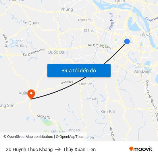 20 Huỳnh Thúc Kháng to Thủy Xuân Tiên map