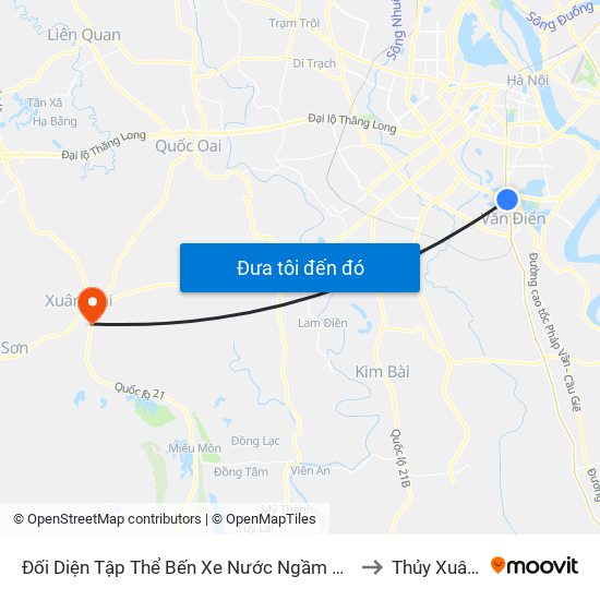 Đối Diện Tập Thể Bến Xe Nước Ngầm Hà Nội - Ngọc Hồi to Thủy Xuân Tiên map