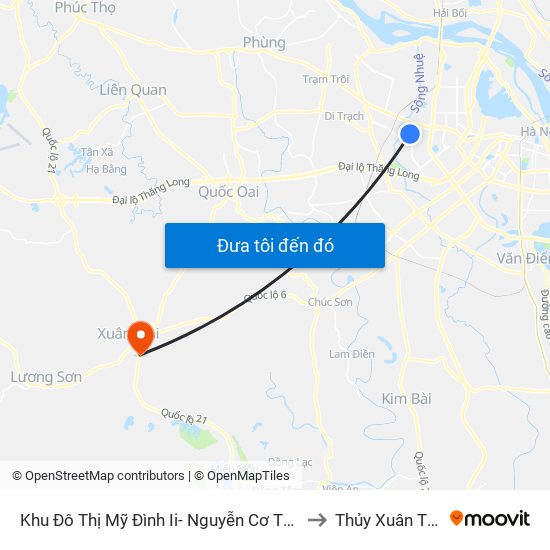 Khu Đô Thị Mỹ Đình Ii- Nguyễn Cơ Thạch to Thủy Xuân Tiên map