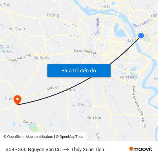 358 - 360 Nguyễn Văn Cừ to Thủy Xuân Tiên map