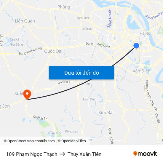 109 Phạm Ngọc Thạch to Thủy Xuân Tiên map