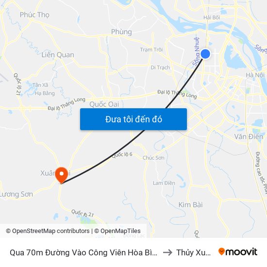 Qua 70m Đường Vào Công Viên Hòa Bình - Phạm Văn Đồng to Thủy Xuân Tiên map