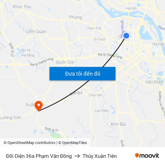 Đối Diện 36a Phạm Văn Đồng to Thủy Xuân Tiên map