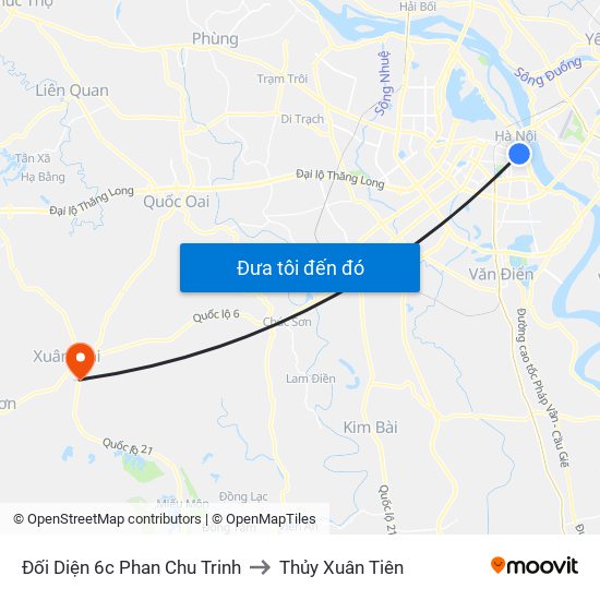 Đối Diện 6c Phan Chu Trinh to Thủy Xuân Tiên map