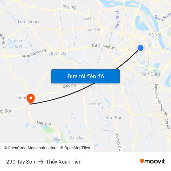 290 Tây Sơn to Thủy Xuân Tiên map