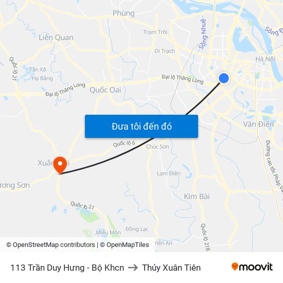 113 Trần Duy Hưng - Bộ Khcn to Thủy Xuân Tiên map