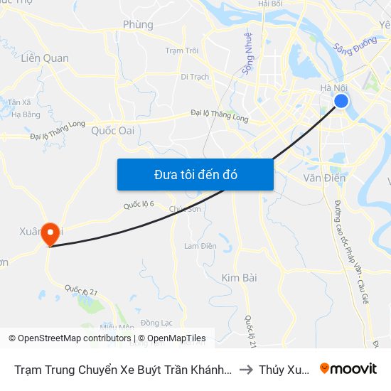 Trạm Trung Chuyển Xe Buýt Trần Khánh Dư (Khu Đón Khách) to Thủy Xuân Tiên map
