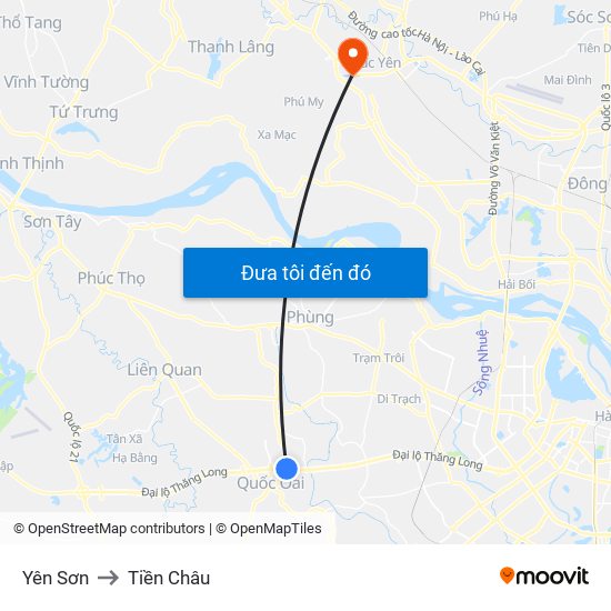 Yên Sơn to Tiền Châu map