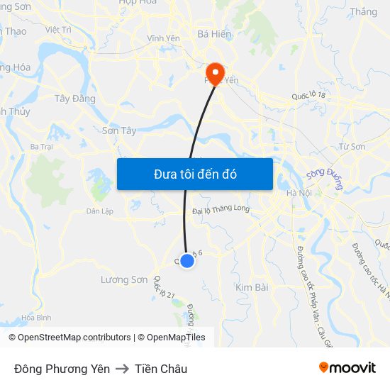 Đông Phương Yên to Tiền Châu map