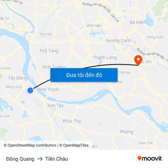 Đông Quang to Tiền Châu map