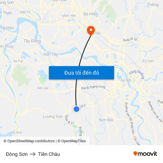 Đông Sơn to Tiền Châu map