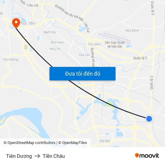 Tiên Dương to Tiền Châu map