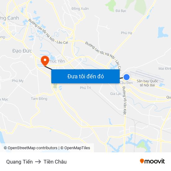 Quang Tiến to Tiền Châu map