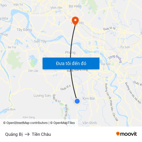 Quảng Bị to Tiền Châu map