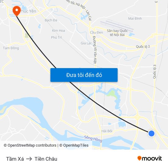 Tầm Xá to Tiền Châu map