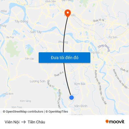 Viên Nội to Tiền Châu map