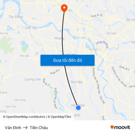 Vân Đình to Tiền Châu map